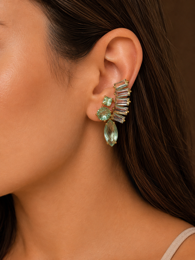 FotoBrinco Earcuff com Baguetes em Dourado