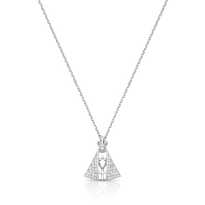 Foto Colar N Sra Aparecida com Zircônias em Prata 925