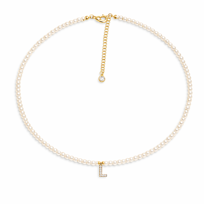 Foto Colar Perolinhas com Letra