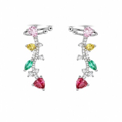 Foto Brinco Earcuff com Zircônias Colors em Rodio