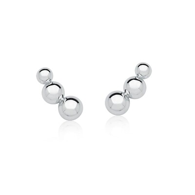 Foto Brinco Earcuff 3 Bolas em Ródio