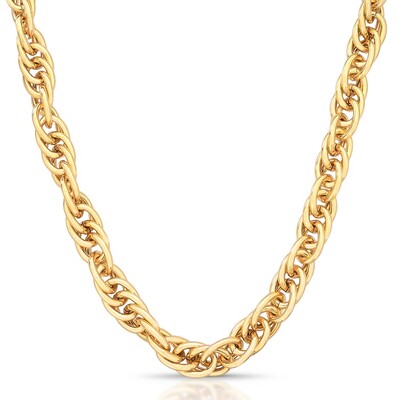 Foto Colar com Elos Finos Entrelaçados em Dourado