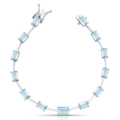 Foto Pulseira Riviera Faca com Pedra Retangular em Ródio