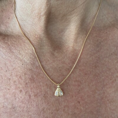 FotoColar N Sra Aparecida com Zircônias em Dourado