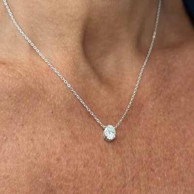 FotoColar Moissanite Oval 6x8MM 1,62CT em Prata 925