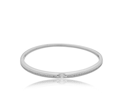 Foto Bracelete Cravejado com Zircônias Menores e Maior em Ródio