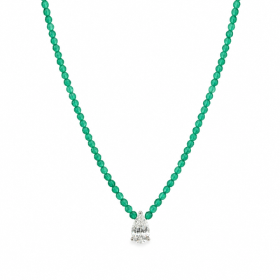 Foto Colar Moissanite Onix Verde 1.08CT em Prata 925