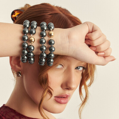 FotoPulseira Pérola Shell Cinza