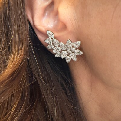 FotoBrinco Earcuff Gotas de Zircônias em Prata 925