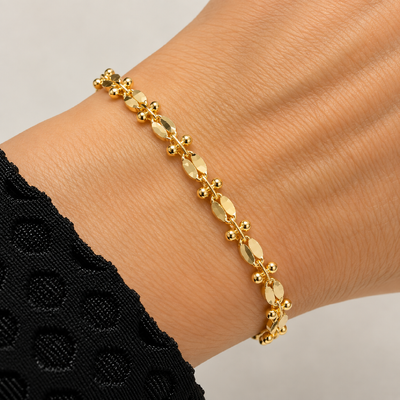 Foto Pulseira Malha Retangular em Dourado