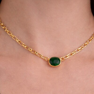 FotoColar Cartier com Pingente Esmeralda Fusion em Dourado