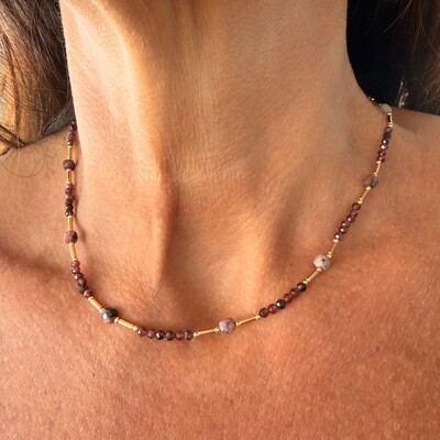 FotoColar Canutilhos Dourados com Granadas e Opalas em Dourado