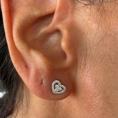 FotoBrinco Coração Zircônias em Prata 925