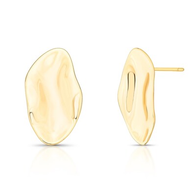 Foto Brinco Oval Minimalista em Dourado