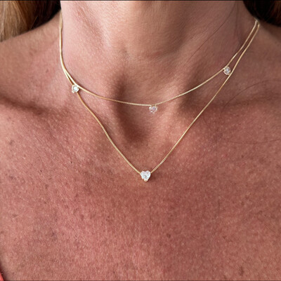 FotoColar Ponto de Luz Coração em Dourado