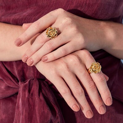 FotoAnel Flor em Dourado