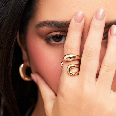 FotoAnel Gota Aberta e Fechada em Dourado