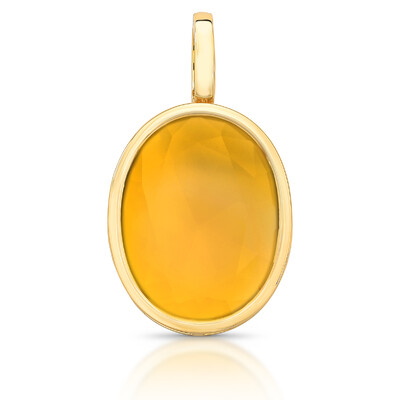 Foto Pingente Oval Grande em Dourado