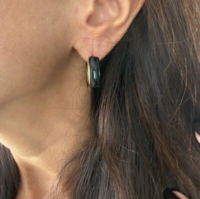 FotoBrinco Argola Esmaltado com Dourado