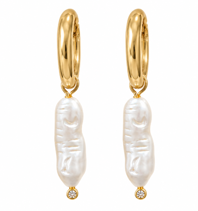 Foto Brinco Argola com Pérola em Dourado