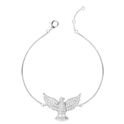 Foto Pulseira Espírito Santo Cravejado com Zircônias em Ródio