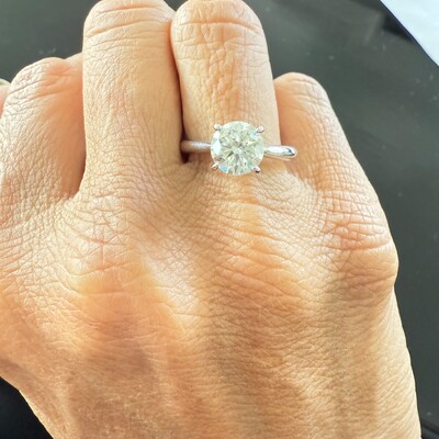 FotoAnel Solitário Moissanite 8MM 2,0CT em Prata 925