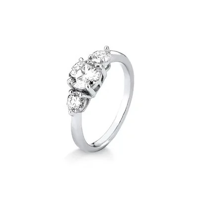 Foto Anel Moissanite com 3 Pedras 1,6CT em Prata 925