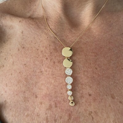 FotoColar Esferas Lisas e Cravejadas com Zircônias em Dourado