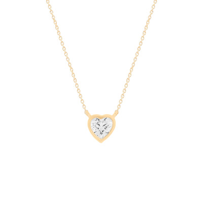 Foto Colar Coração com Zircônia Garra Inglesa em Dourado