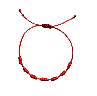 Foto Pulseira 7 Nós Vermelha