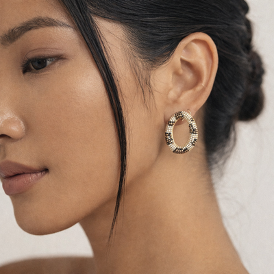 FotoBrinco Redondo Animal Print Cravejado em Dourado