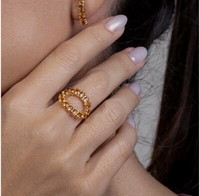 FotoAnel Aberto em Cima com Citrinos