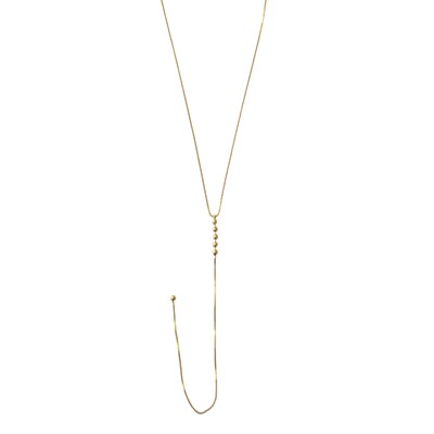 Foto Colar Gravatinha com Bolinhas em Dourado