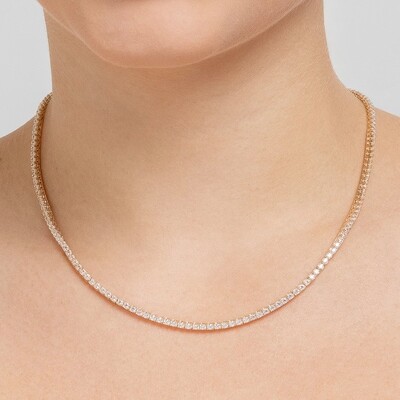 FotoColar Riviera 2MM Zircônias Caixa Quadrada em Dourado