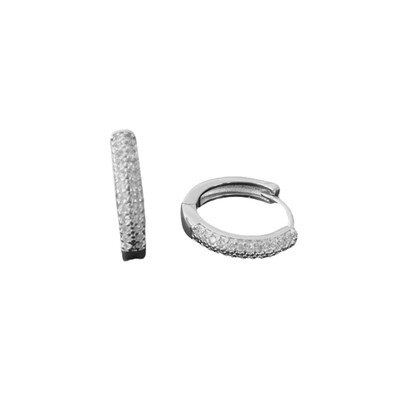 Foto Brinco Argola Cravejado Frente com Zircônias em Ródio