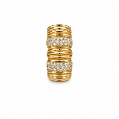 Foto Piercing Fake Largo Entrelaçado com Zircônias em Dourado