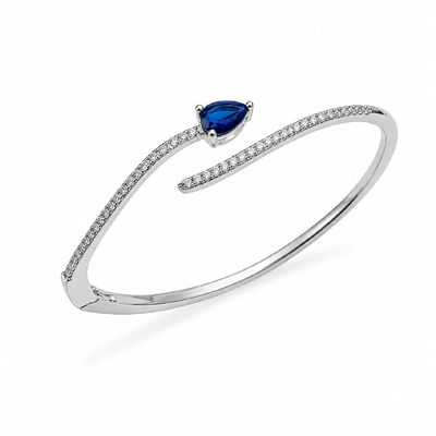 Foto Bracelete Onda Cravejado com Gota em Ródio
