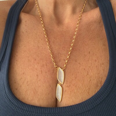 FotoColar com Pingente 2 Druzitas em Dourado