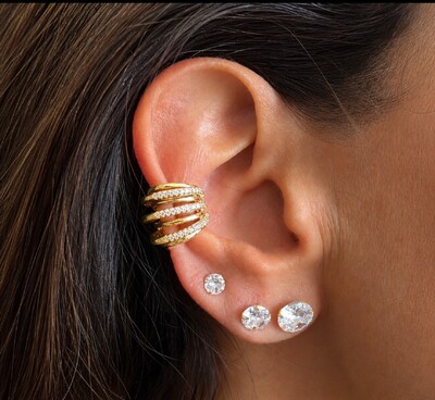 FotoPiercing Fake 7 Voltas Lisas e Cravejadas com Zircônias