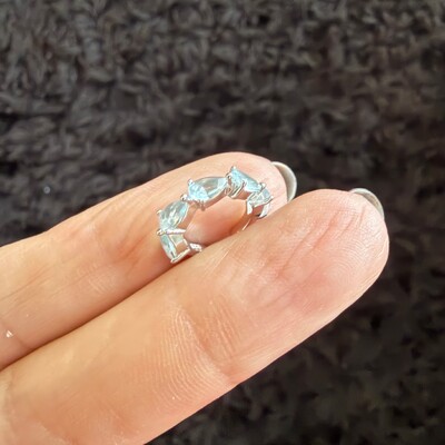 FotoPiercing Fake Água Marinha em Prata 925