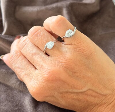 Foto Anel Moissanite Gota 1.23CT em Prata 925