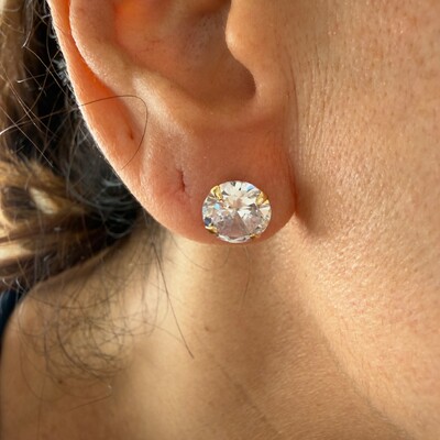 FotoBrinco Ponto de Luz 2CT Zircônia em Dourado