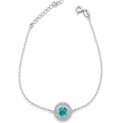 Foto Pulseira com Pingente Oval com Esmeralda Colômbia com Zircônias em Rodio
