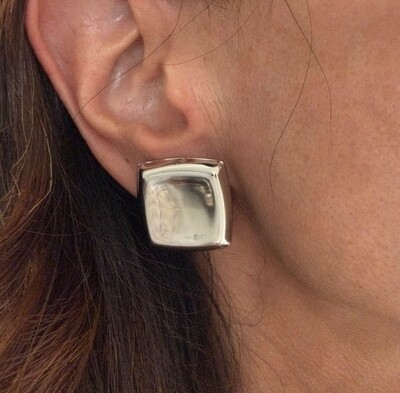 FotoBrinco Quadrado Pressão Liso em Ródio