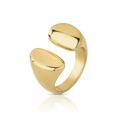 Foto Anel 2 Ovais Steel Ship Dourado