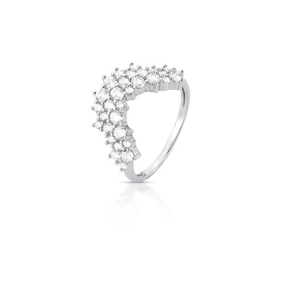 Foto Anel Todo Cravejado com Zircônias em Prata 925