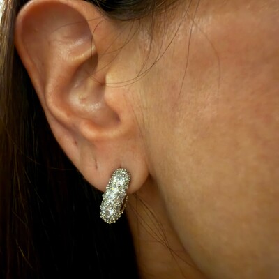 FotoBrinco Argola com Zircônias Salpicadas em Rodio