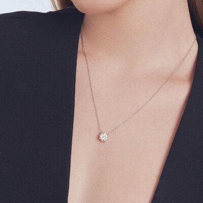 FotoColar Solitário Moissanite 8mm 2CT em Prata 925