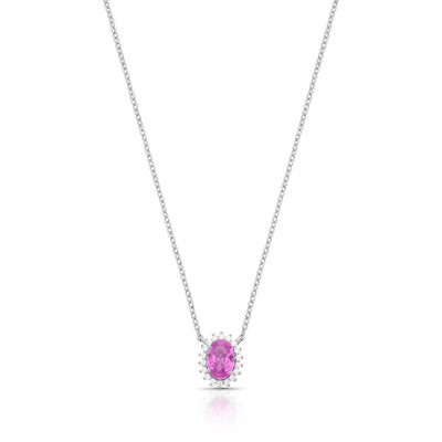 Foto Colar Oval Rubelita com Zircônias Princesa em Prata 925