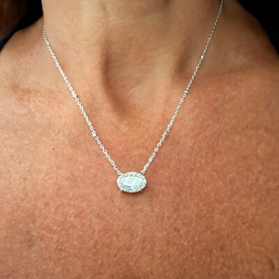 FotoColar Moissanite Oval 12MM 4,76CT em Prata 925